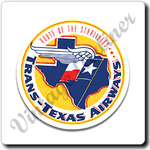 Trans Texas Airways Vintage Square Coaster