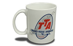 Trans-Texas Airways 1940's Vintage Bag Sticker  Coffee Mug