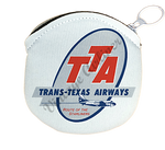 Trans Texas Airways 1940's Round Coin Purse