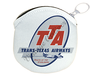 Trans Texas Airways 1940's Round Coin Purse