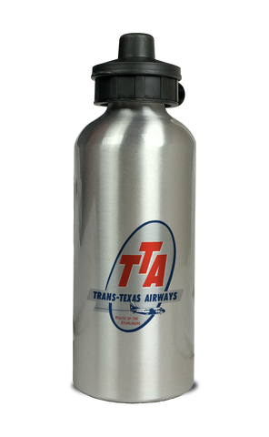 Trans Texas Airways 1940's Vintage Aluminum Water Bottle