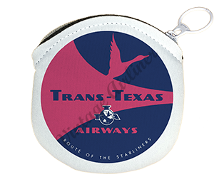 Trans Texas Airways Pink Bag Sticker Round Coin Purse