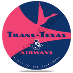 Trans Texas Airways 1960's Vintage Round Coaster