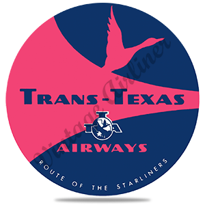 Trans Texas Airways 1960's Vintage Round Coaster