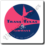 Trans Texas Airways 1960's Vintage Square Coaster