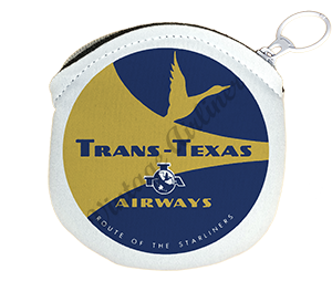 Trans Texas Airways Yellow Bag Sticker Round Coin Purse