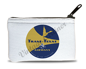 Trans Texas Airways Yellow Bag Sticker Rectangular Coin Purse