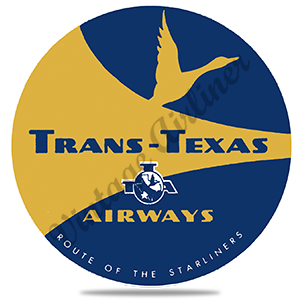Trans Texas Airways Yellow Round Coaster