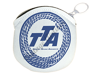 Trans Texas Airways Rope Logo Round Coin Purse