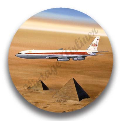 TWA 707 Over The Pyramids by Rick Broome Magnets