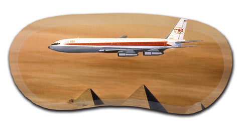 TWA 707 over the Pyramids by Rick Broome Sleep Mask