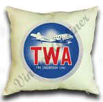 TWA DC2 Lindbergh Line Bag Sticker Linen Pillow Case Cover