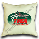 TWA Fly TWA Bag Sticker Linen Pillow Case Cover