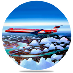TWA Wings of Pride MD-83 Round Coaster by Rick Broome