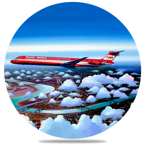 TWA Wings of Pride MD-83 Round Coaster by Rick Broome