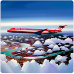 TWA Wings of Pride MD-83 Square Coaster by Rick Broome
