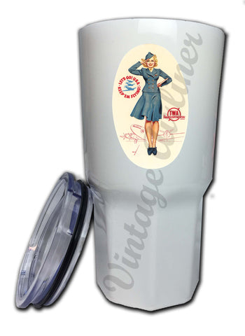 TWA 1940's Petty Girl Tumbler