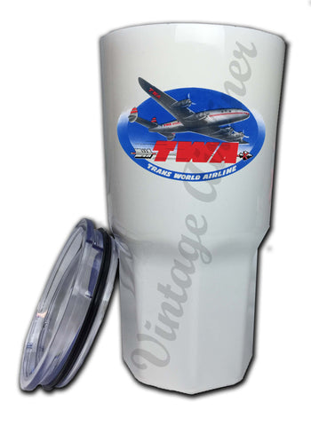 TWA 1950's Blue Connie Bag Sticker Tumbler