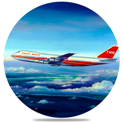TWA 747 Round Coaster by Rick Broome