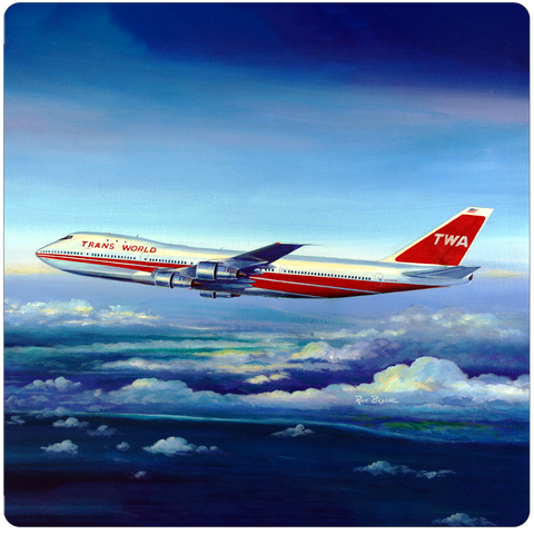 TWA 747 Square Coaster by Rick Broome