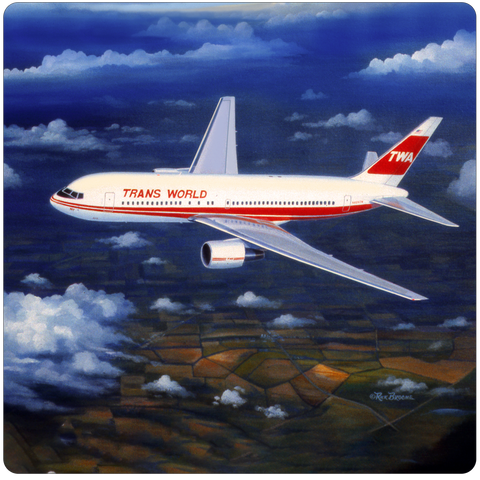 TWA 767 Square Coaster by Rick Broome