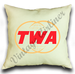 TWA Gold Globe Logo Linen Pillow Case Cover