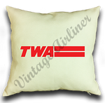 TWA Red Logo with Lines Linen Pillow Case Cover