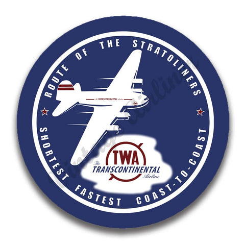 TWA 1940's Dark Blue Route of the Statoliner Magnets