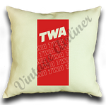 TWA 1980's Red Timetable Cover Linen Pillow Case Cover
