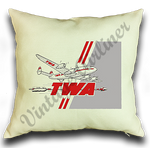 TWA 1947 Timetable Cover Linen Pillow Case Cover