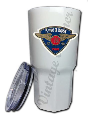 TWA 75 Years of Aviation Bag Sticker Tumbler