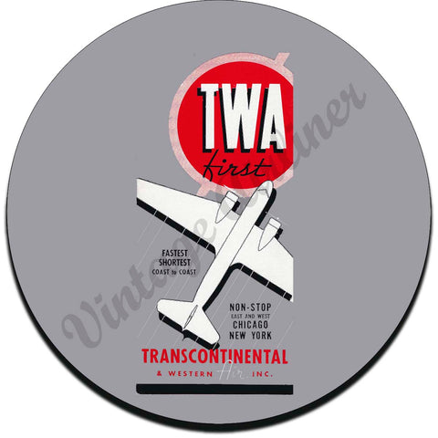 TWA First Vintage Coaster