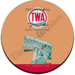 TWA Fastest Coast To Coast Vintage Coaster