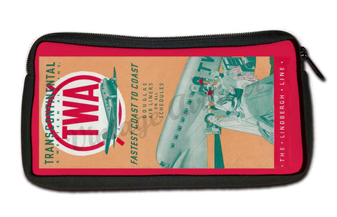 TWA Fastest Coast To Coast Vintage Travel Pouch