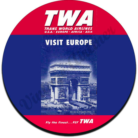 TWA Visit Europe Vintage Coaster