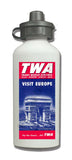 TWA Visit Europe Vintage Aluminum Water Bottle