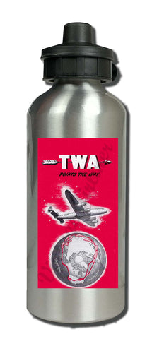TWA Points The Way Vintage Aluminum Water Bottle