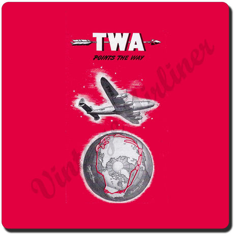 TWA Points The Way Vintage Coaster