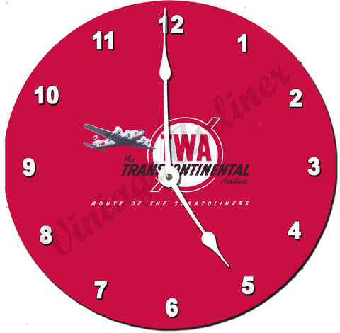 TWA Route Of The Stratoliners Wall Clock