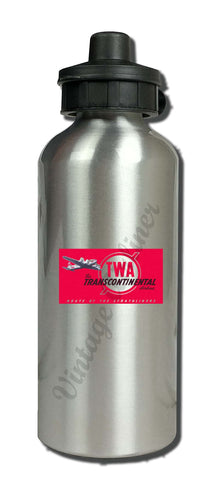 TWA Route Of The Stratoliners Aluminum Water Bottle