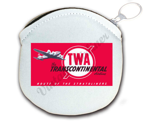 TWA Route Of The Stratoliners Round Coin Purse