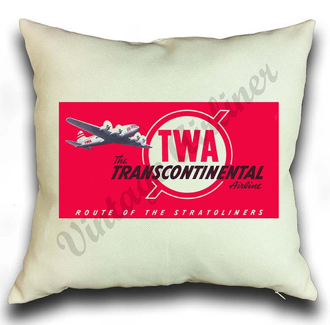 TWA Route Of The Stratoliners Pillow Case Cover