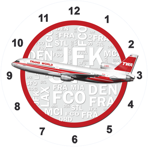 TWA L1011 Red Livery Wall Clock