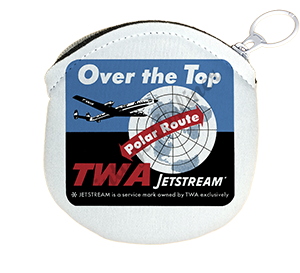 TWA Over the Top Bag Sticker Round Coin Purse