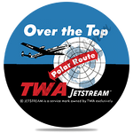 TWA Over the Top Bag Sticker Round Coaster