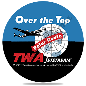 TWA Over the Top Bag Sticker Round Coaster