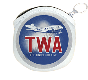 TWA DC-2 Lindbergh Bag Sticker Round Coin Purse