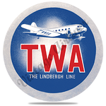 TWA the Lindbergh Line Round Coaster