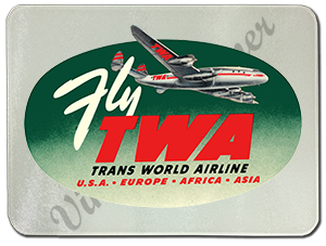 Twa Sticker TWA Fly TWA Bag Sticker Glass Cutting Board – Airline Employee Shop