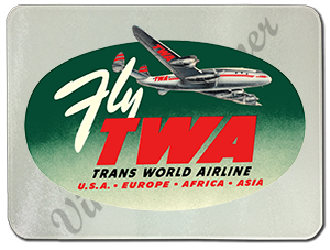 TWA Fly TWA Bag Sticker Glass Cutting Board